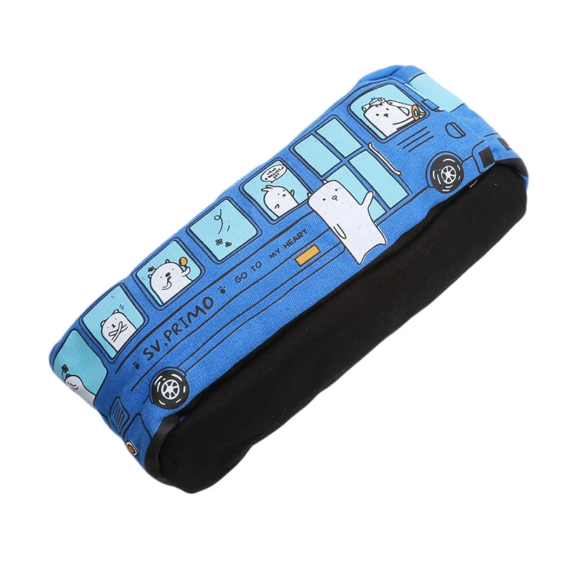 

Fashion Creative Women Cosmetic Bag Stationery Small Bus Shape Makeup Bag Canvas Stationery Bag Making Up Bag