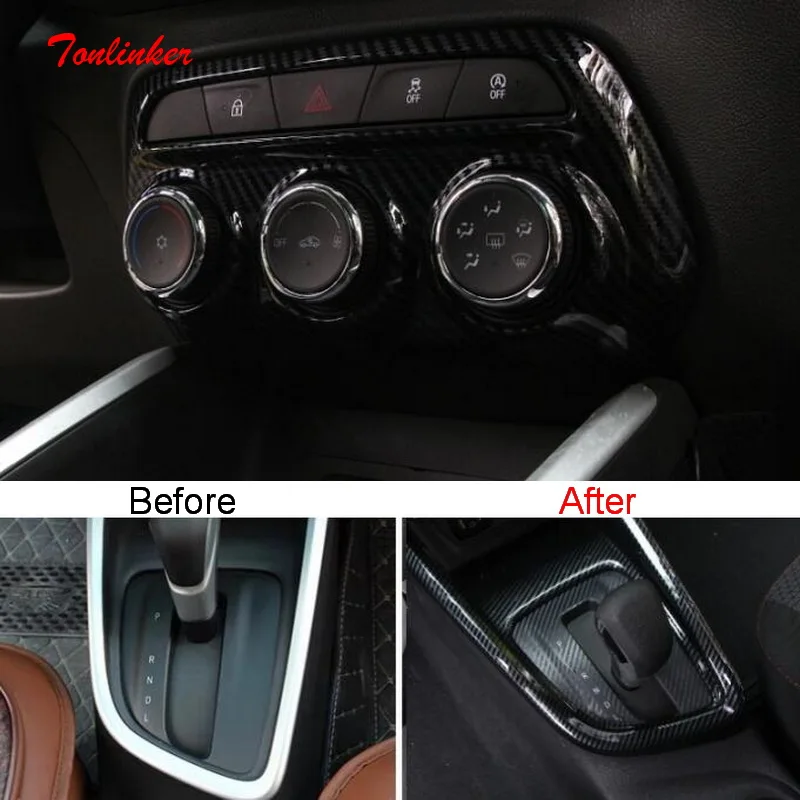 

Tonlinker наклейки для интерьера автомобиля, модифицированная Панель, чехол, наклейки для Chevrolet ONIX 2020, Стайлинг автомобиля, 1/2 шт., наклейки из АБС...