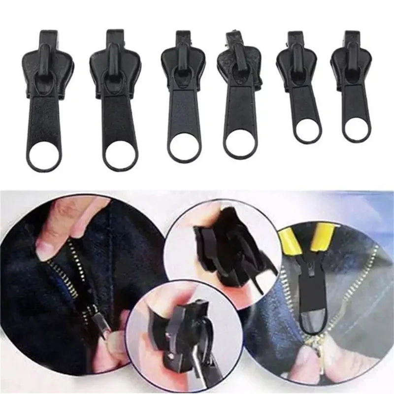 

6pcs /Set Instant Universal Zipper Pulls Fix Zipper Repair Kit Replacement Zip Slider Teeth Rescue Detachable for DIY Tailor Sew