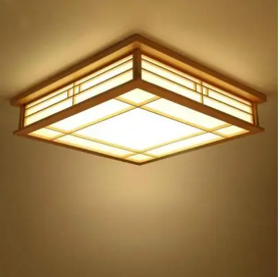 Japanese and Korean style entrance hall balcony bedroom living room lampПотолочный светильнLED wooden square tatami ceiling lamp