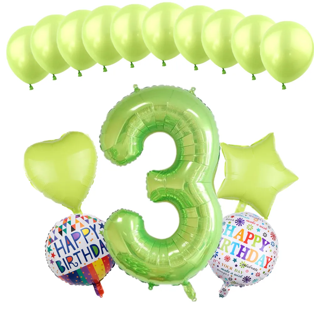 Набор фольгированных гелиевых воздушных шаров 12 дюймов 15 шт. 40 номер 1 2 3 4 5 6 7 8 9