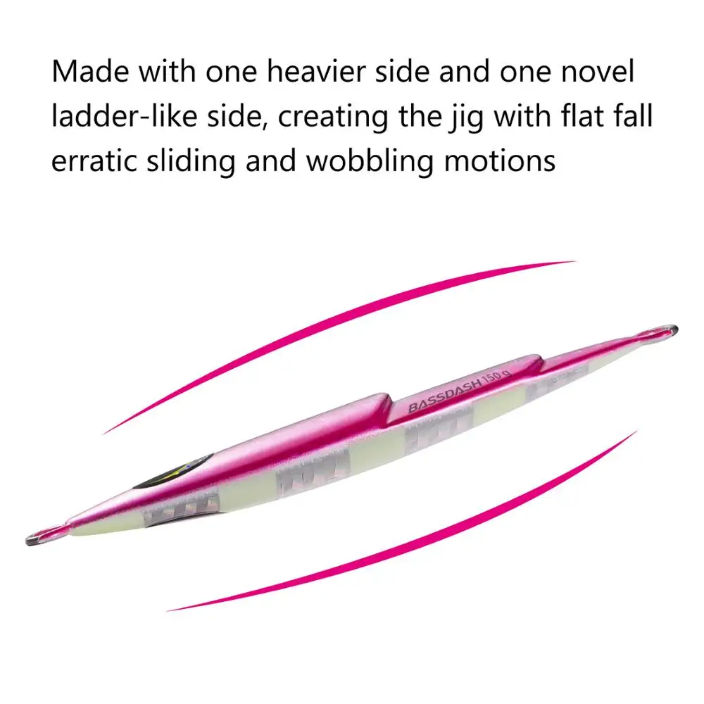 Bassdash Vertical Jigs Luminous Slow Jigging Lure Metal Spoon for Saltwater Freshwater Fishing 3 Colors Weights One piece | Спорт и