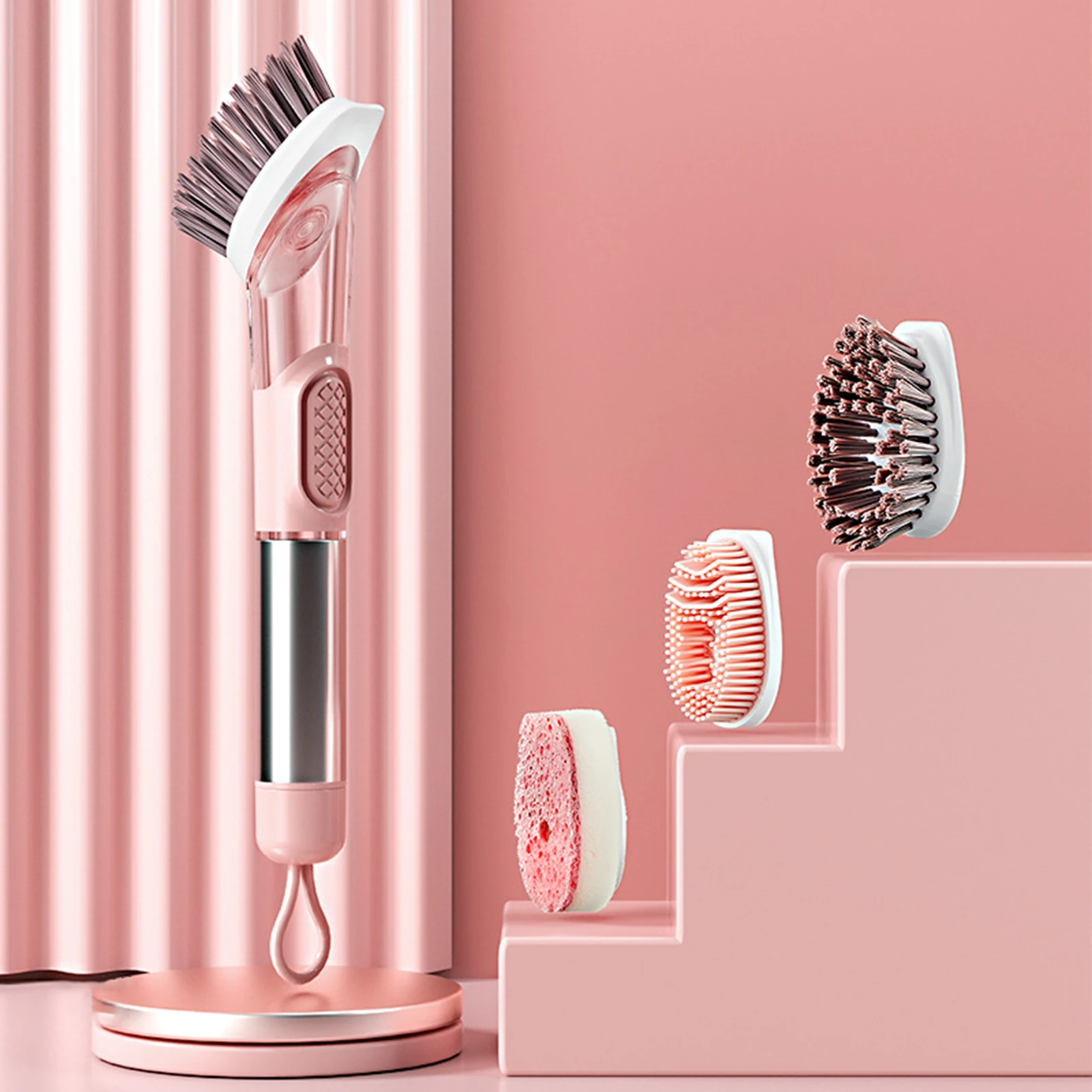

Dishwashing Brush Soap Dispenser Brush Pot Pan Degreaser Cleaner Household Washing Pot Brush Sink Brush Kitchen Tools