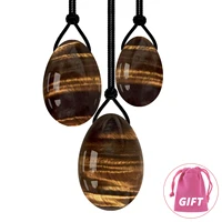 tiger eye yoni egg healing crystal 3 sizes drilled and undrilled massage ball for women to train pelvic muscles kegel exercise