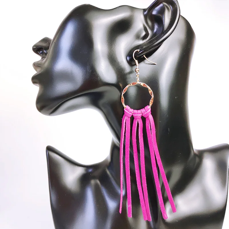 Новые модные серьги M &amp G из натуральной овечьей кожи для женщин Золотые круглые