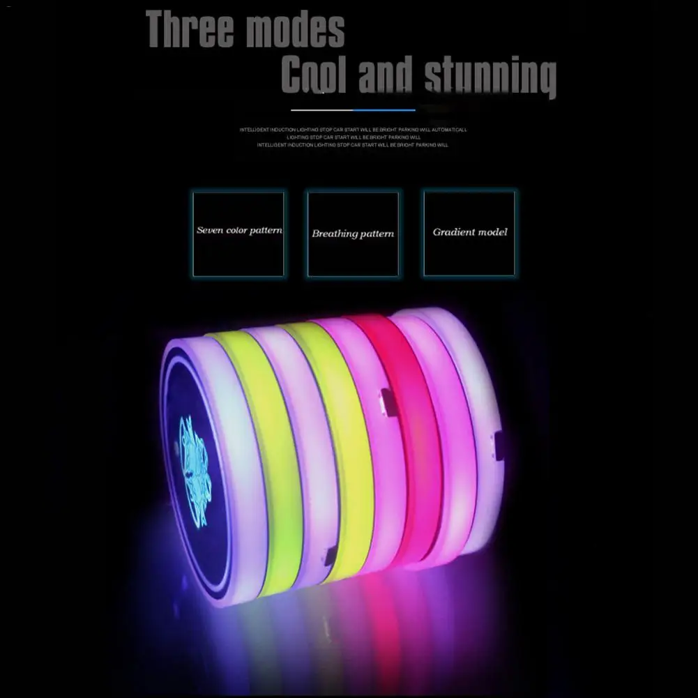 1/2 шт. автомобильный нескользящий коврик для подстаканника с 7 светодиодный |