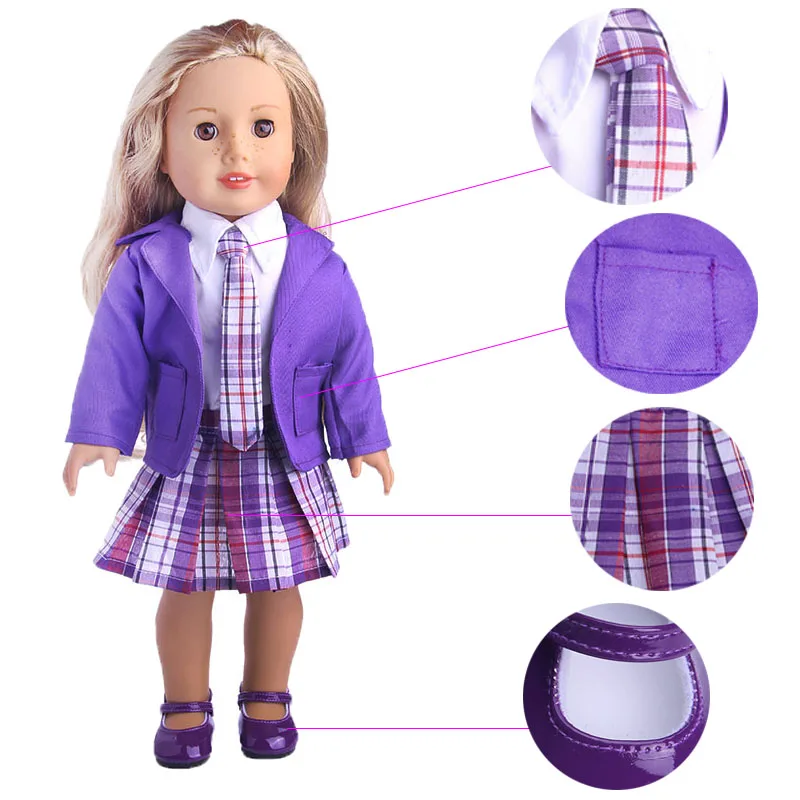 Школьная форма для куклы одежда высокого качества 18 дюймовых американских и 43 см