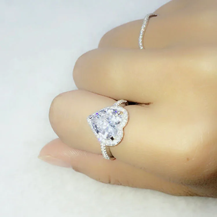 Бренд реальные 925 Серебряное кольцо для Для женщин роскошный Романтический