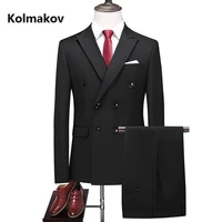 2021 new arrival fashion double breasted suits menhigh quality slim fit mens wedding suit men 8 colors size m 5xl6xl