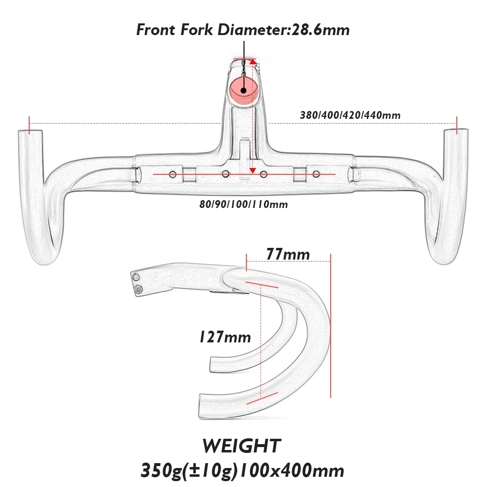 Дешево ODINZEUS RR1.0 стиль полностью из углеродного волокна велосипед 28,6 мм встроенный бар Дорожный велосипед руль Cycing части 80/90/100/110*380/400/420