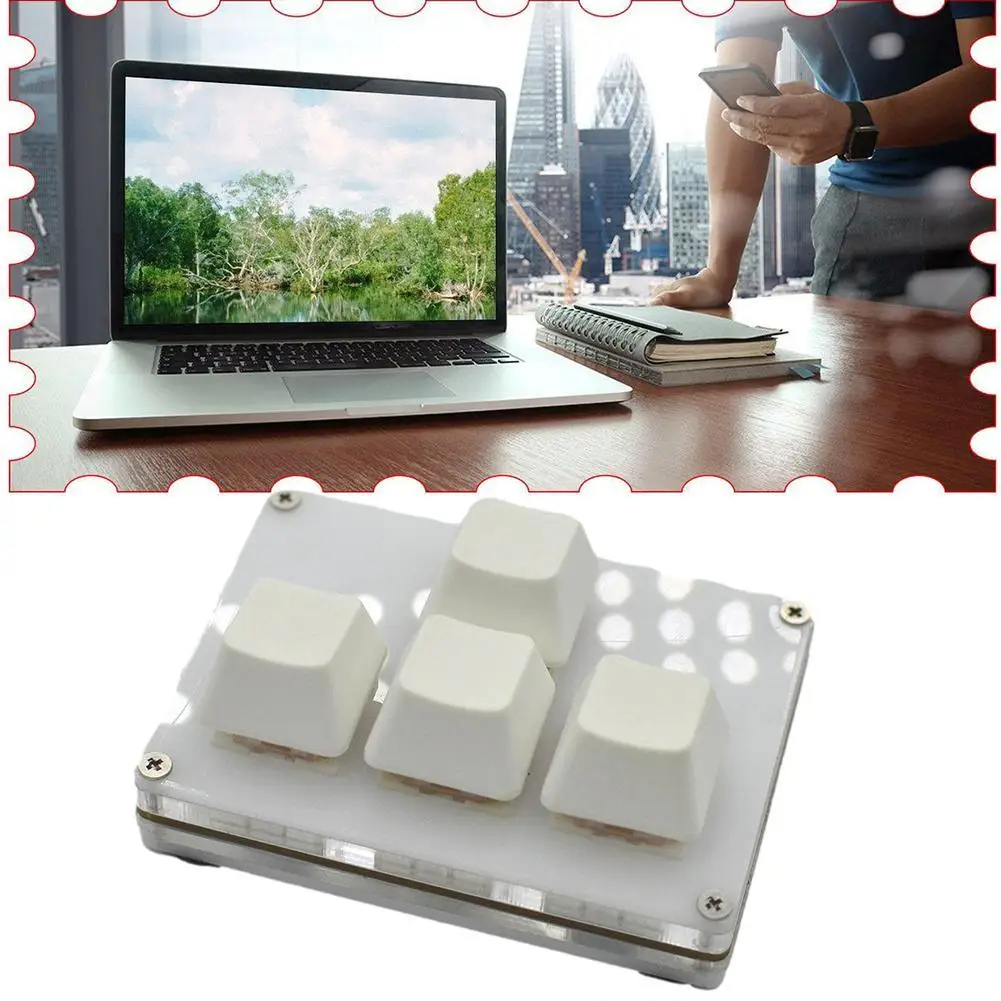 

4-key Mini Keyboard Arrow Keys Up, Down, Left, Right Mechanical Shortcuts WASD DIY Keypad Custom Y7K0
