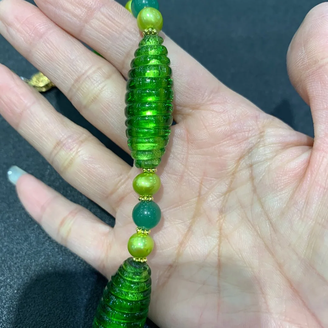 Ожерелье женское из натурального пресноводного жемчуга и шамилии колье