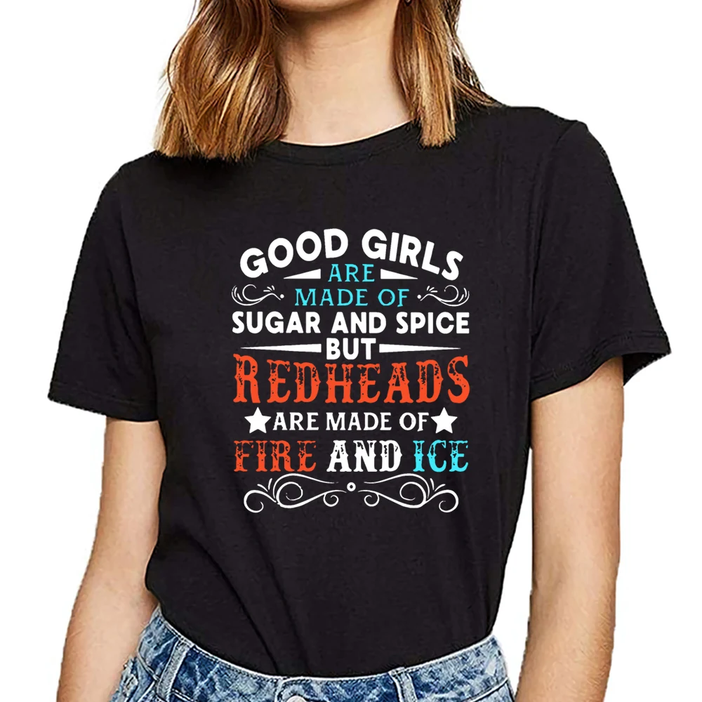 

Tops T Shirt Women good girls are made of sugar and spice but heather prism Fashion White Cotton Female Tshirt