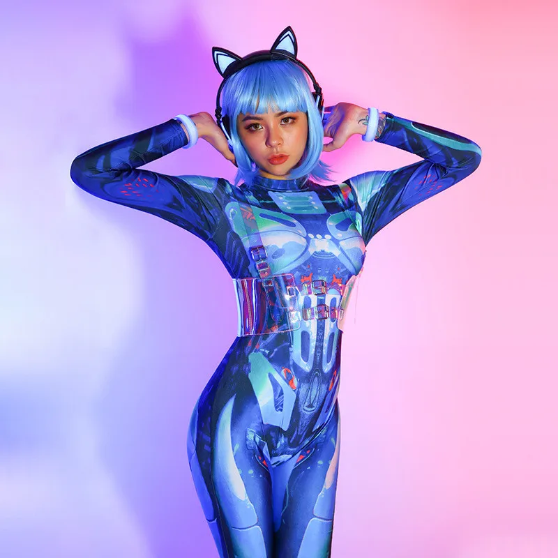 Женский костюм для косплея ночной клуб стиль киберпанк сексуальная Механическая