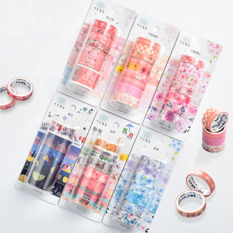 Сакура цветок звезда галактика персик набор Васи-лент розовая наклейка лента