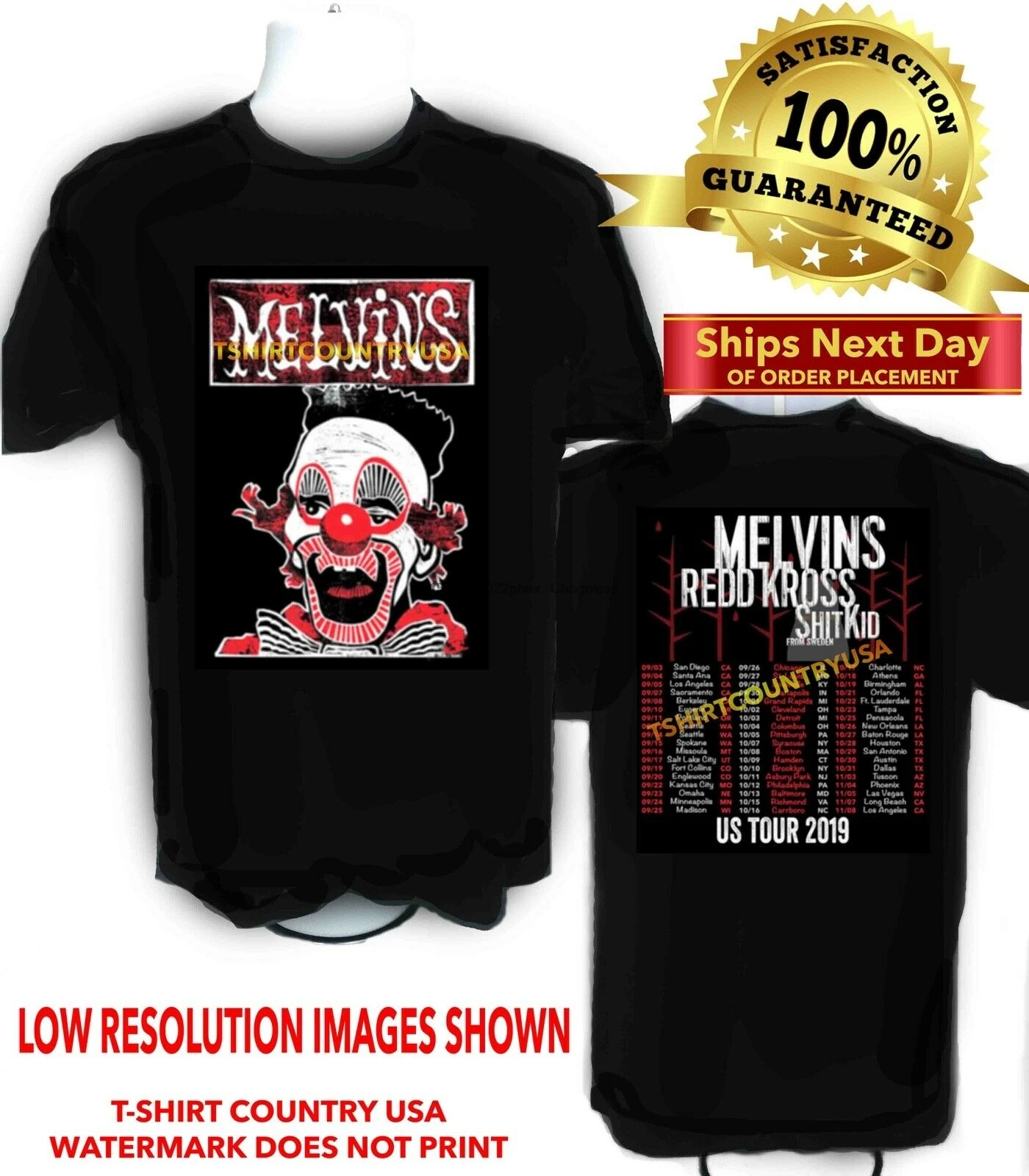 Футболка для концерта с красным Кроссом The Melvin 2019|Мужские футболки| |