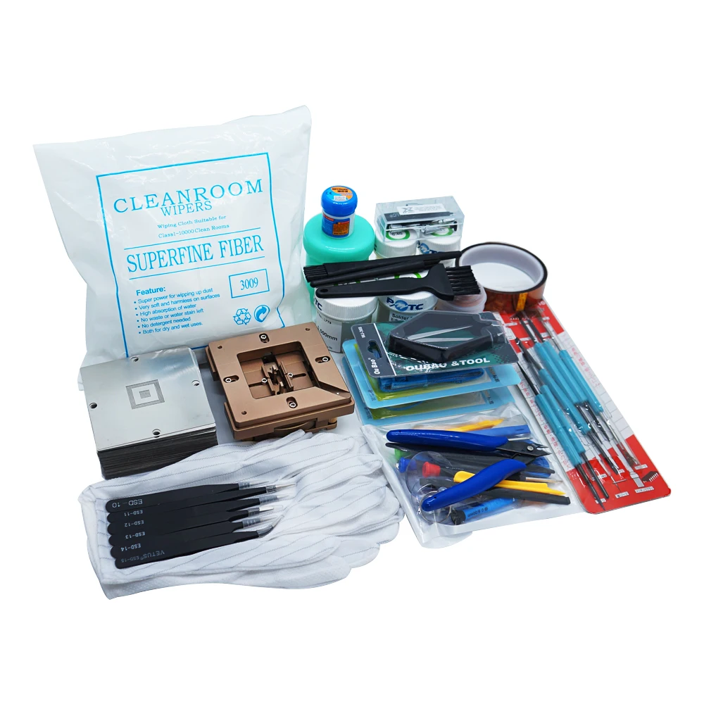 

90mm BGA reballing station with Universal Stencil kit Tin solder ball vacuum pen Flux and Tweezers for sale