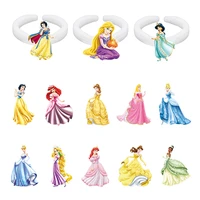 disney bright princesses and fairies ariel belle jasmine anime ring white ring resin acrylic ring party accessories ring xds142