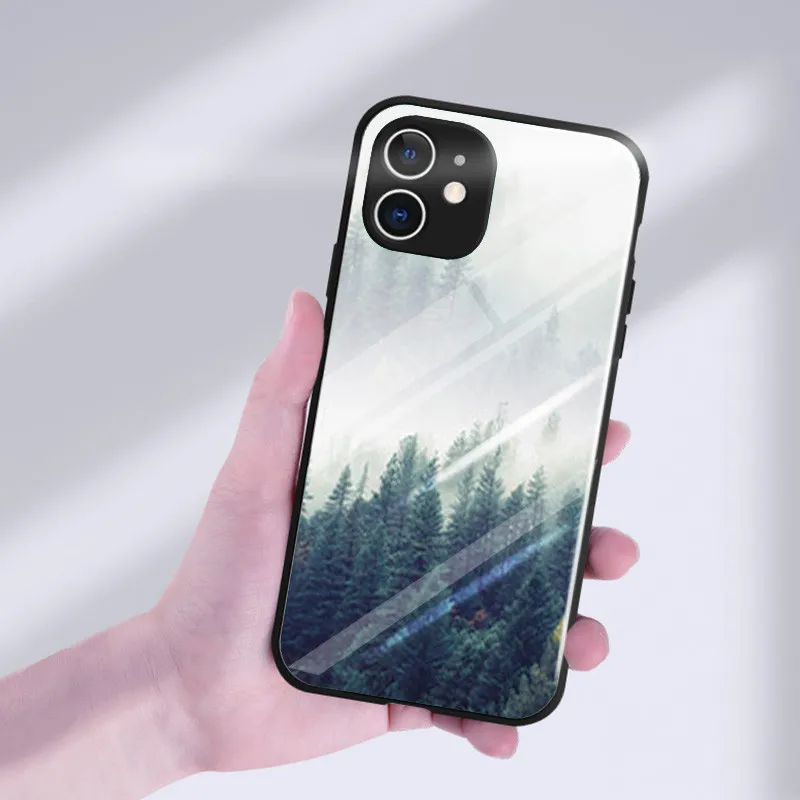 

Art Phone Case For iPhone 11 12 Pro Max XR X XS SE 2020 Tempered Glass Cover Shell For 6s 7 8 Plus Unique Coves For Girl