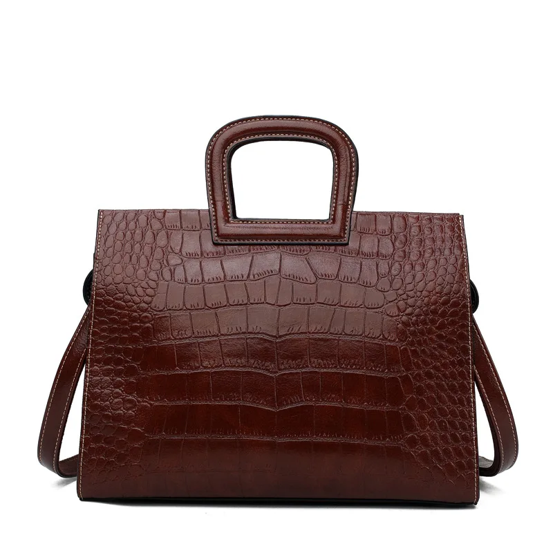 

Genuine Leather Bags New Fashion Single Shoulder Messenger Ladies Portable Large Capacity Bag Luxury Brand Handbags neverful