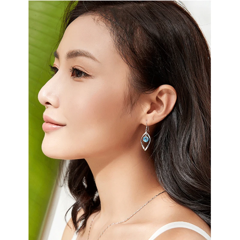 2021 New Ear Jewelry For Women Japanese Korean Style Mid-length Rotating Love Zircon Earrings Girls Fashion Ear Hook Accessories