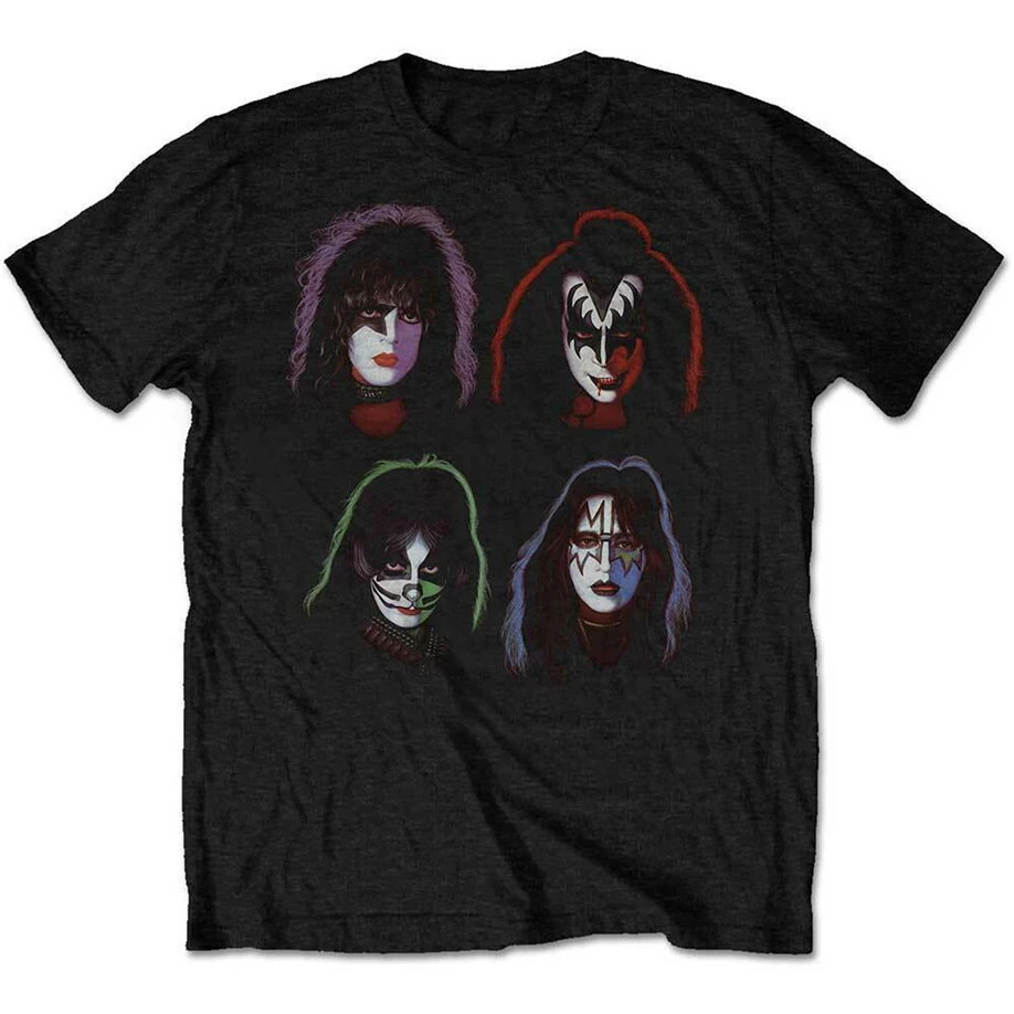 Kiss Faces Solo Мужская футболка унисекс Лицензированная группа товар
