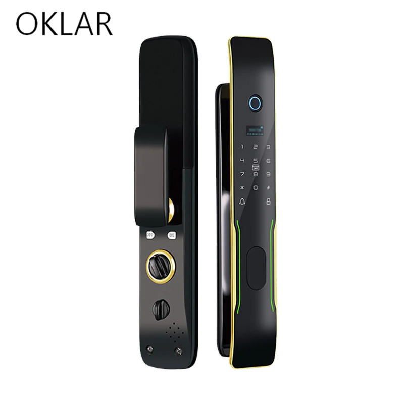 

OKLAR автоматический умный дверной замок с паролем, биометрический дверной замок со сканером отпечатков пальцев, замок для раздвижной карты, ...