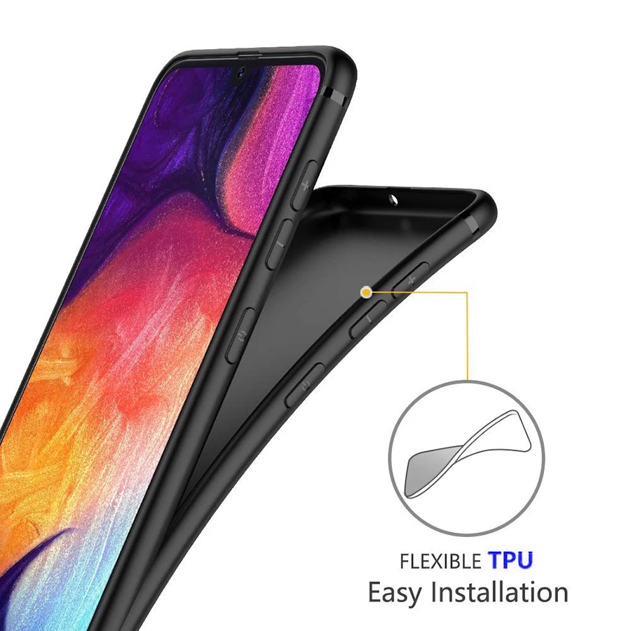 Мягкий силиконовый матовый чехол для Samsung Galaxy A60 A20 черный телефона A50 A40 A30 A70