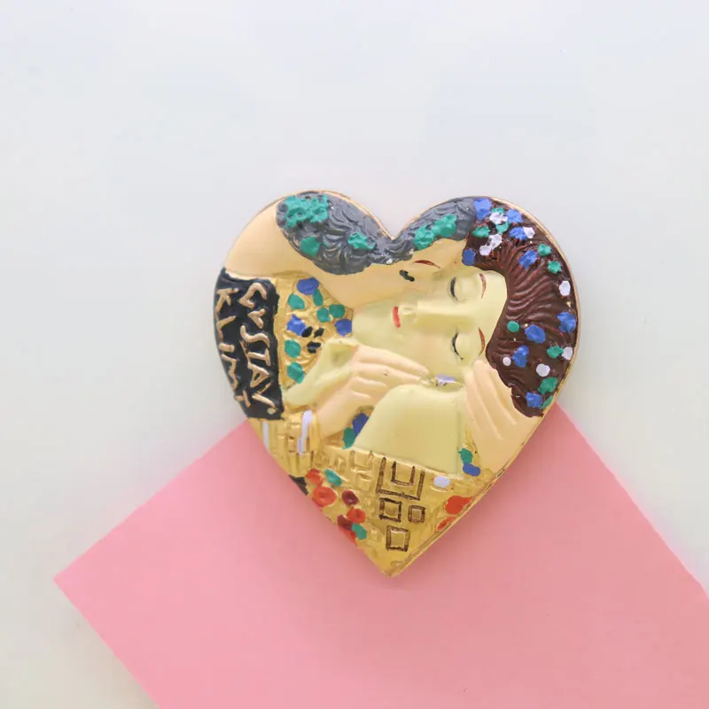 Магнит на холодильник сердце знаменитый в Европе поцелуй резия стерео украшение