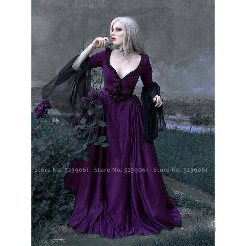 

Victorian Women Elf Princess Queen Palace Party Formal Dress Halloween Medieval Carnival Retro Gothic Vampire Cosplay Costumes