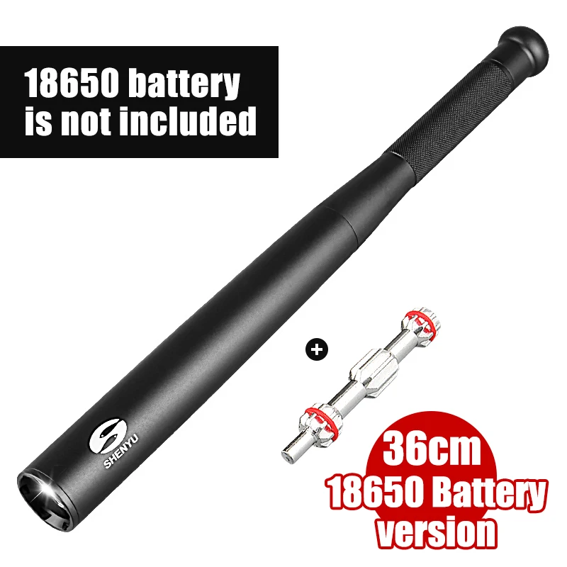 Battery rechargeable Бейсбольная Бита булава образный светодиодный фонарик для безопасности и самообороны палка оружие, фонарик ультра яркий дубинка фонарь Ass-Kicker - Цвет: Battery rechargeable