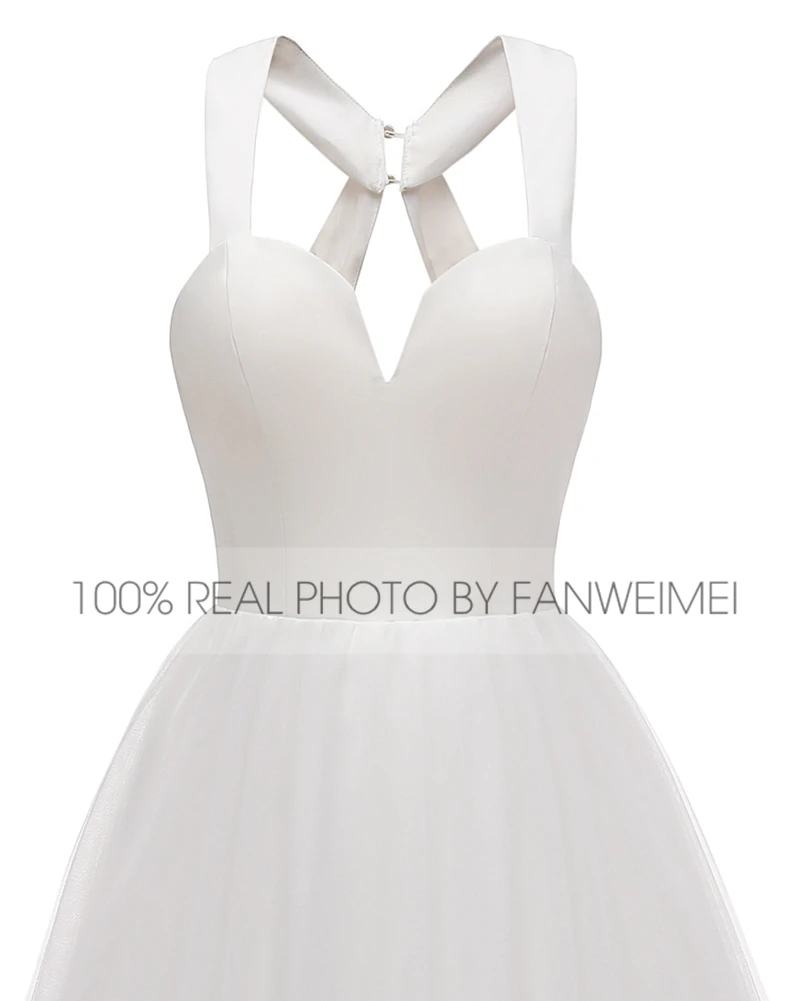 

Simple Satin Bridal Gown Criss Cross Special Occasion Tulle Wedding Dress For Bride Factory Price Cheap Real Photo #1324