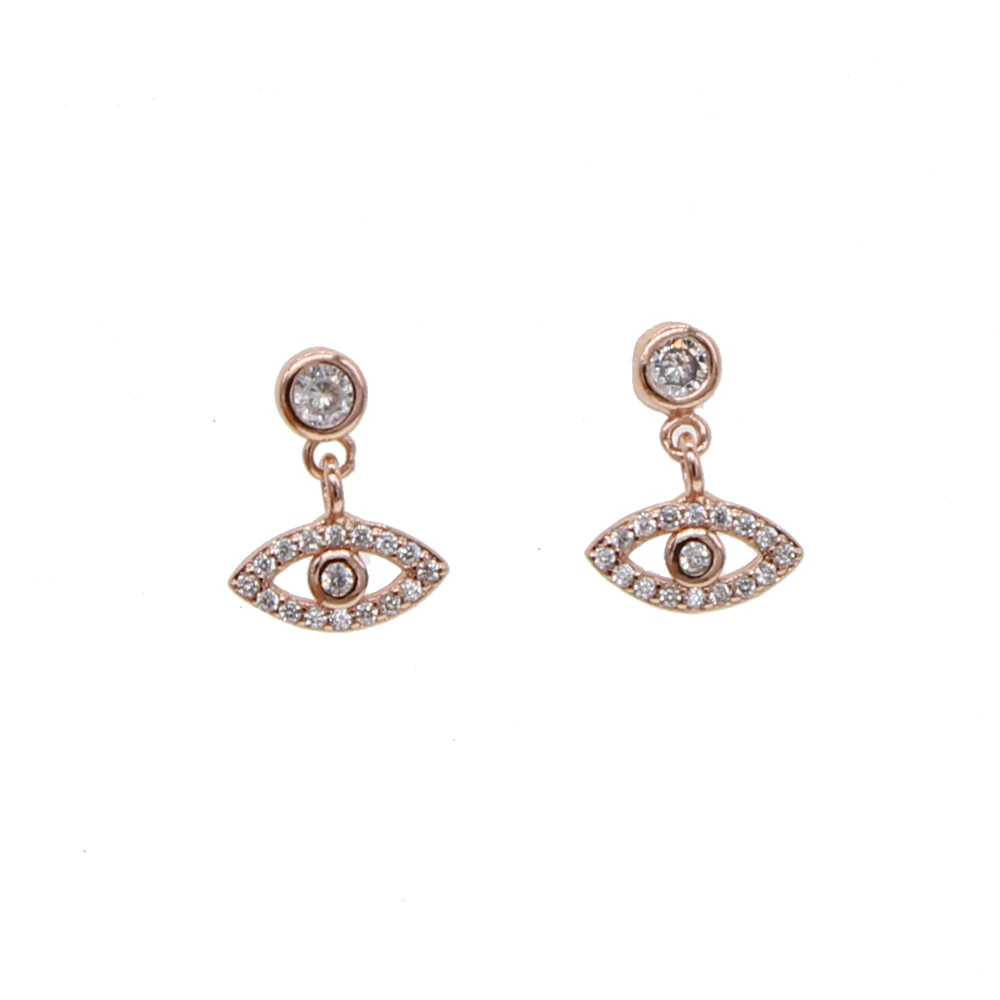 925 серебро глаз качает серьгу простой v образной формы серьги овальной cz для