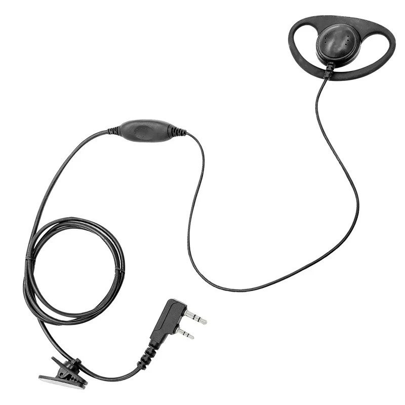 2 Way Radio Earpiece with Mic 2 Pin D-Type Walkie Talkie Headset with Microphone Compatible for Baofeng 888S UV-5R UV-82