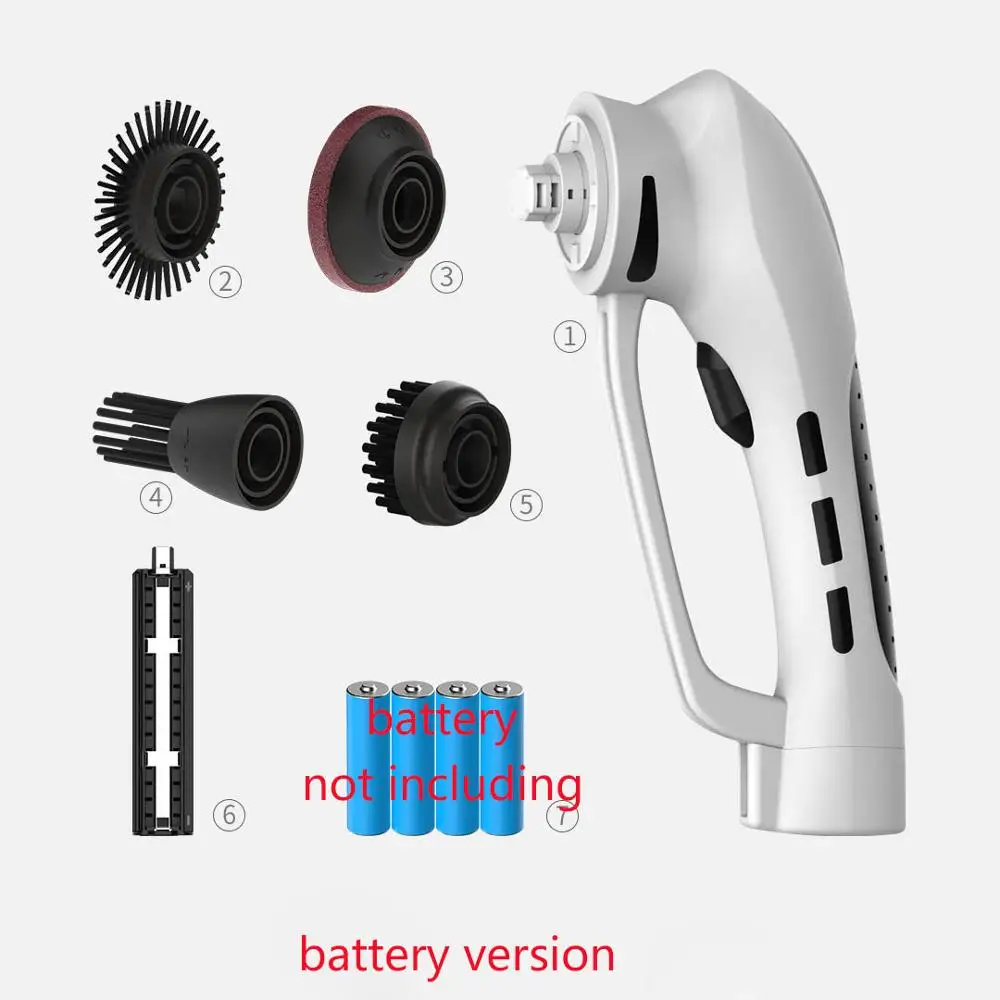 111 Wireless Handheld Electric Cleaner Waterproof IPX7 Cleaning Tool 4 Multifunctional Brush Head Labor-saving for kitchen | Бытовая