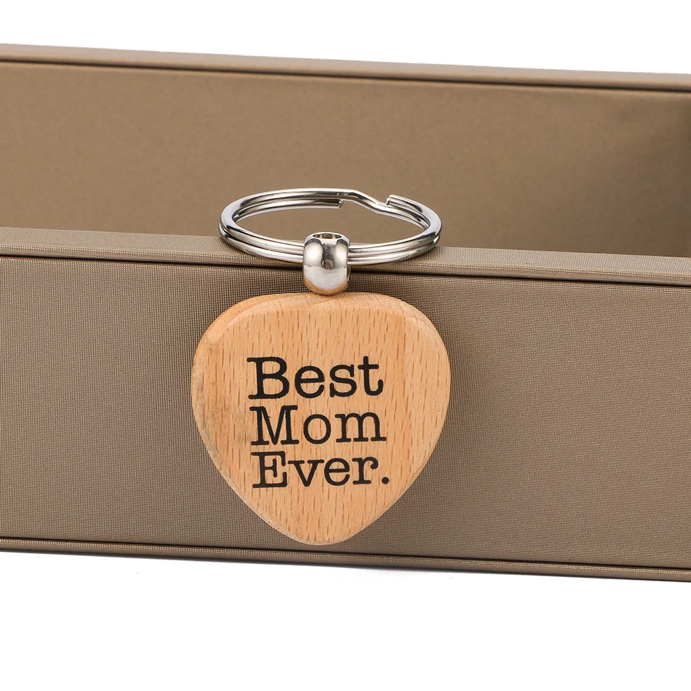 Резьба Лучшая Мама креативный деревянный автомобильный брелок с кольцом кулон