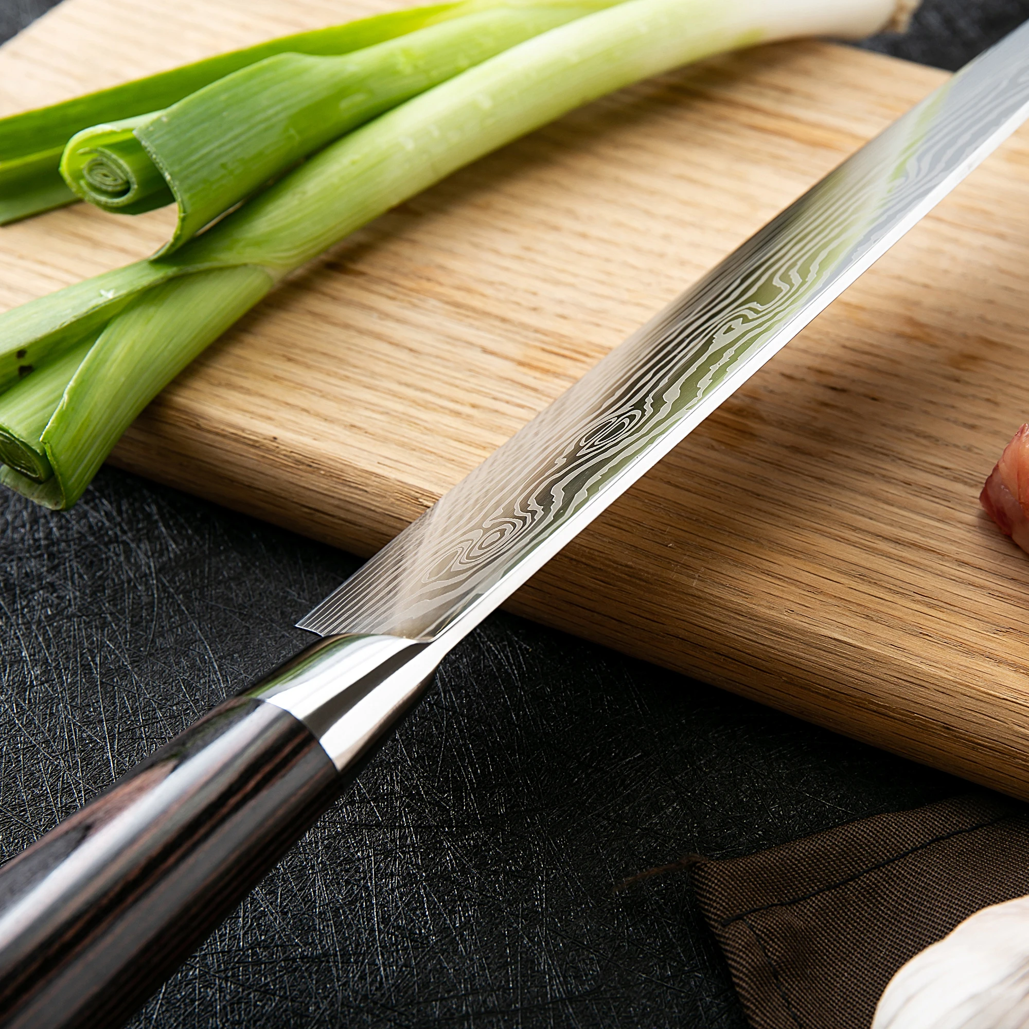 Huiwill высококачественные 8 дюймовые поварские ножи Лазерная Дамасская сталь