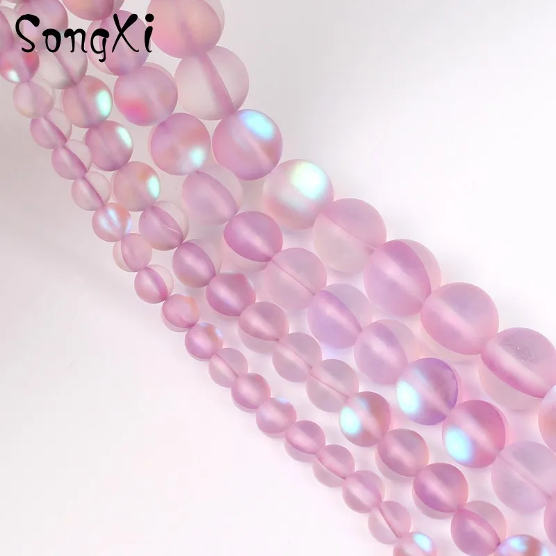 Натуральный матовый светильник 6 мм 12 фиолетовая вспышка кристально гладкая