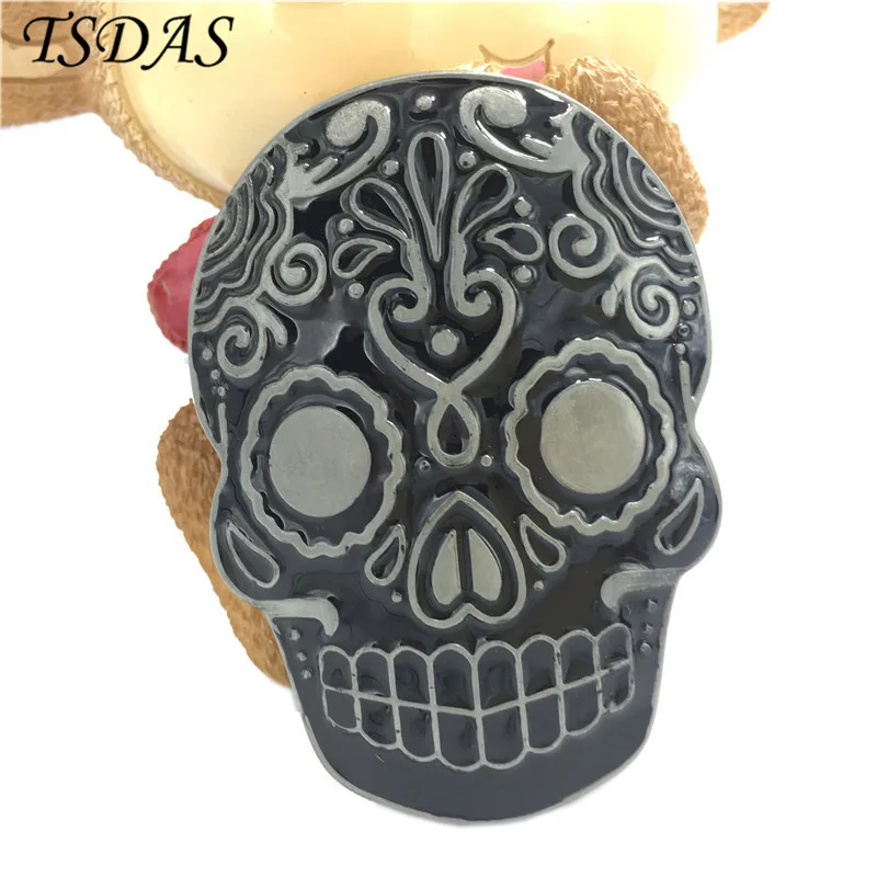 Retail 1PC New Style Silver Plated Skull Belt Buckle 64*90mm Metal For 4cm Wide Men Women Jeans accessories | Дом и сад