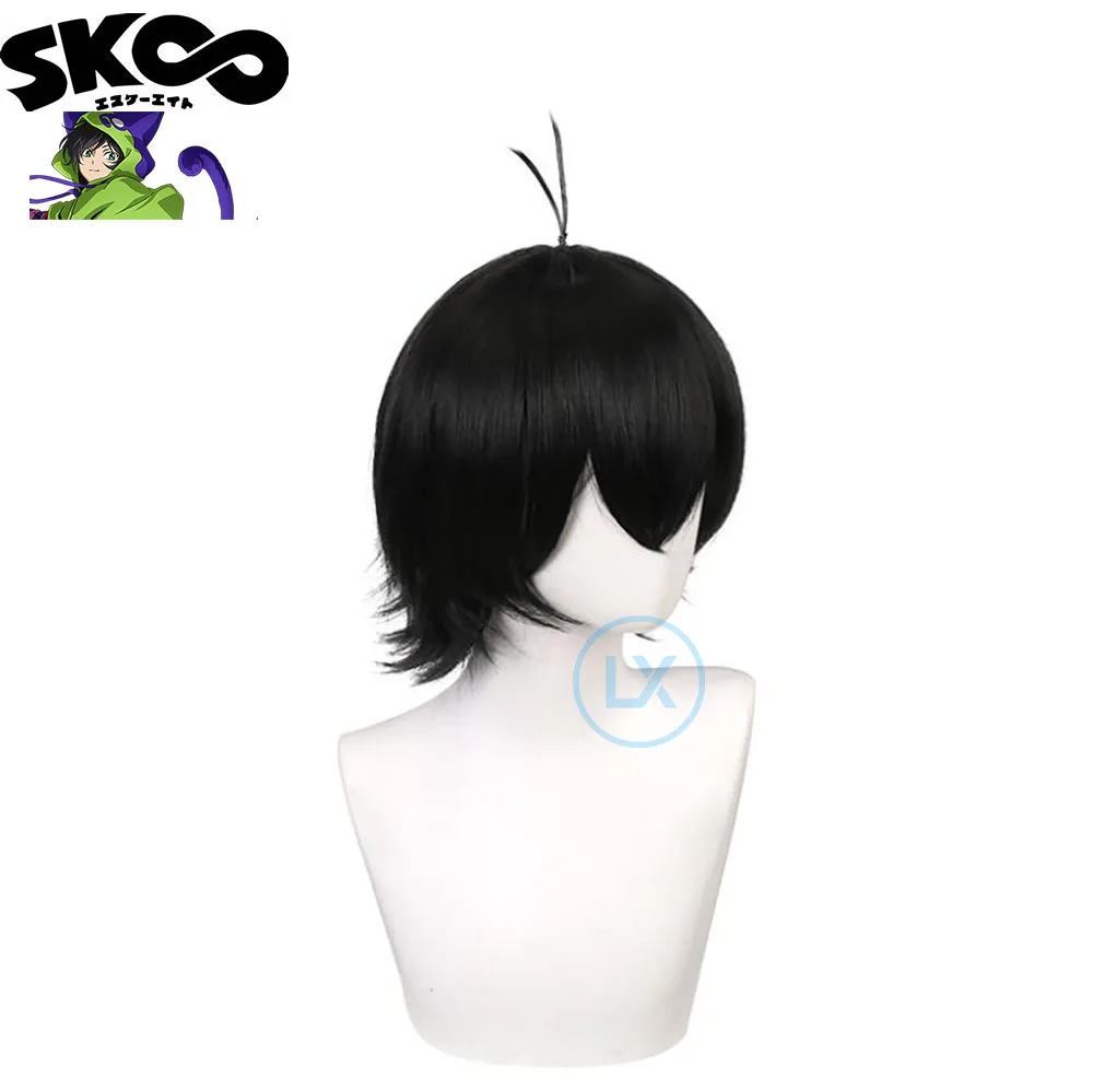 Anime Sk8 the Infinity Miya Cosplay 33cm Wig Short Black Wigs Heat Resistant Synthetic Halloween | Тематическая одежда и