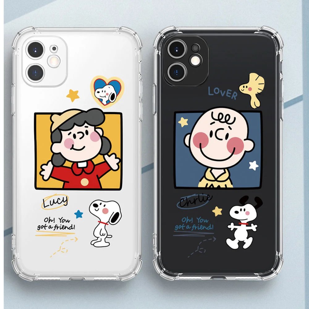 

Snoopy mobile phone case for iphone 13 13 Pro 13 Pro max 12 12 Pro Max 11 11 por max XS MAX XR Plus airbag anti-fall