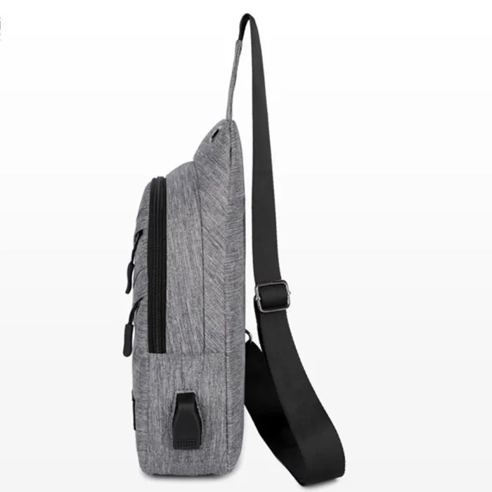 Мужская сумка через плечо, Брезентовая, большая вместительность, повседневная сумка через плечо с USB зарядным отверстием