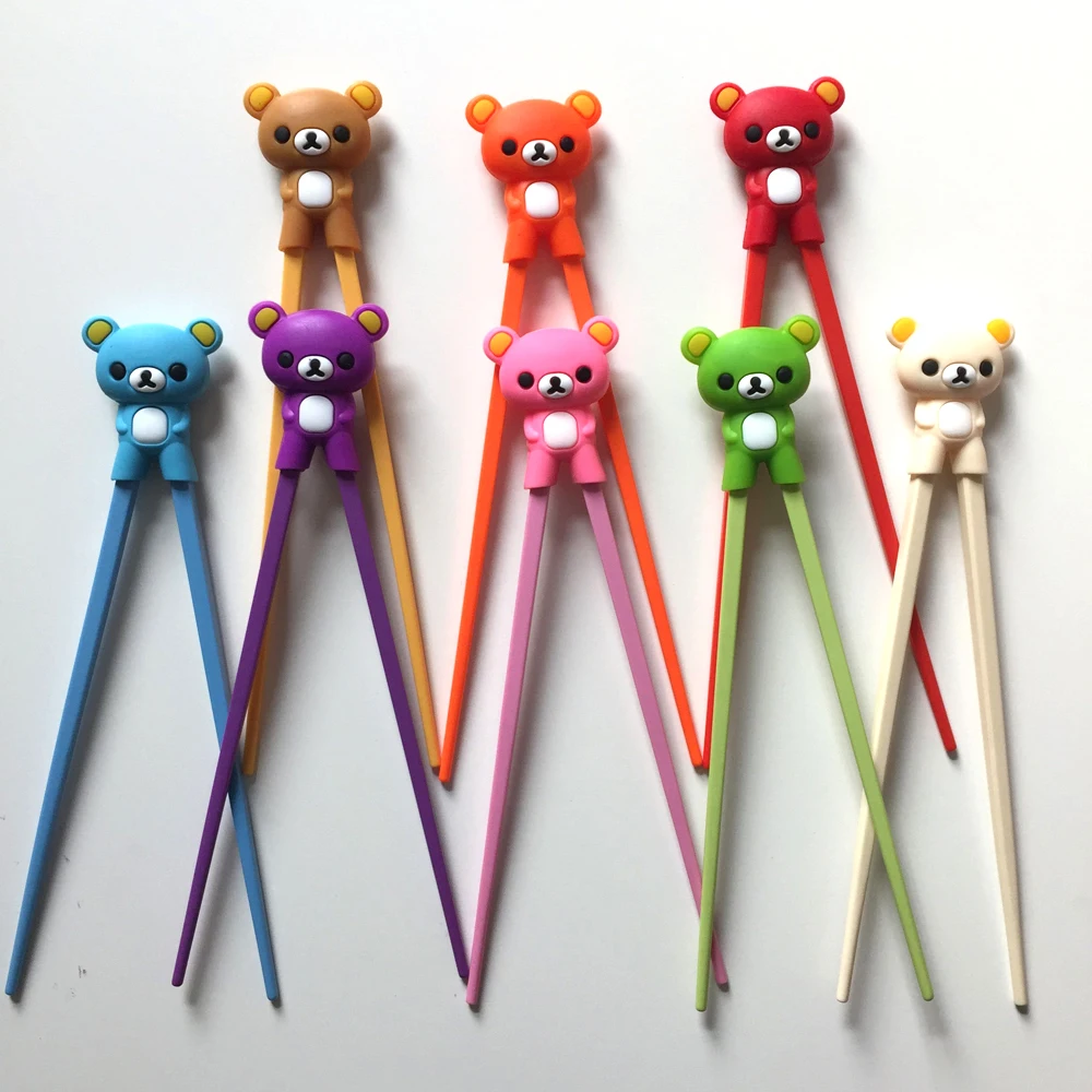 

1 Pair Multi Color Cute Bear Panda Cat Learning Training Chopsticks For Kids Children Chinese Chopstick Learner Gifts