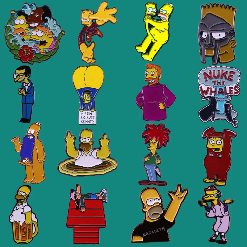 Эмалированная брошь на булавке в стиле аниме ТВ сериала Гомер Барт Лиза