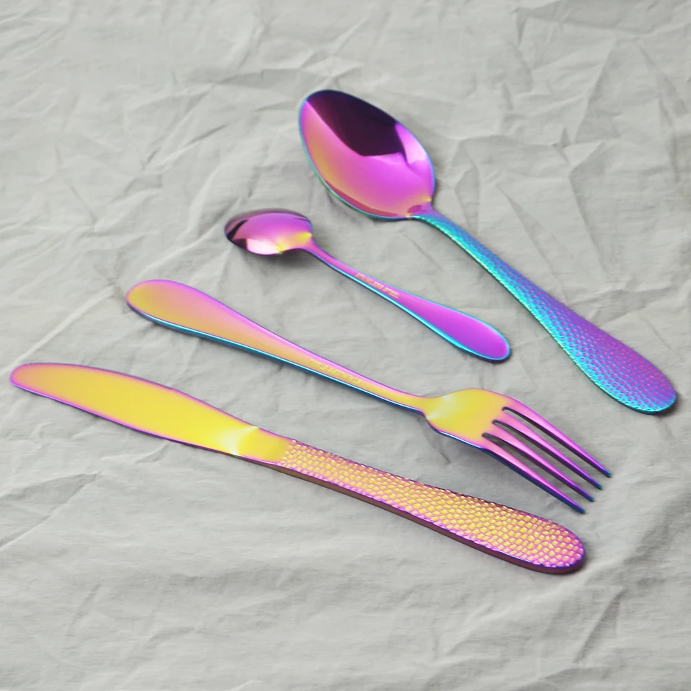 

16Pcs Stainless Steel Dinnerware Set Mirror Gold Cutlery Set Knives Fork Tea Spoon Tableware Set Kitchen Silverware Flatware Set