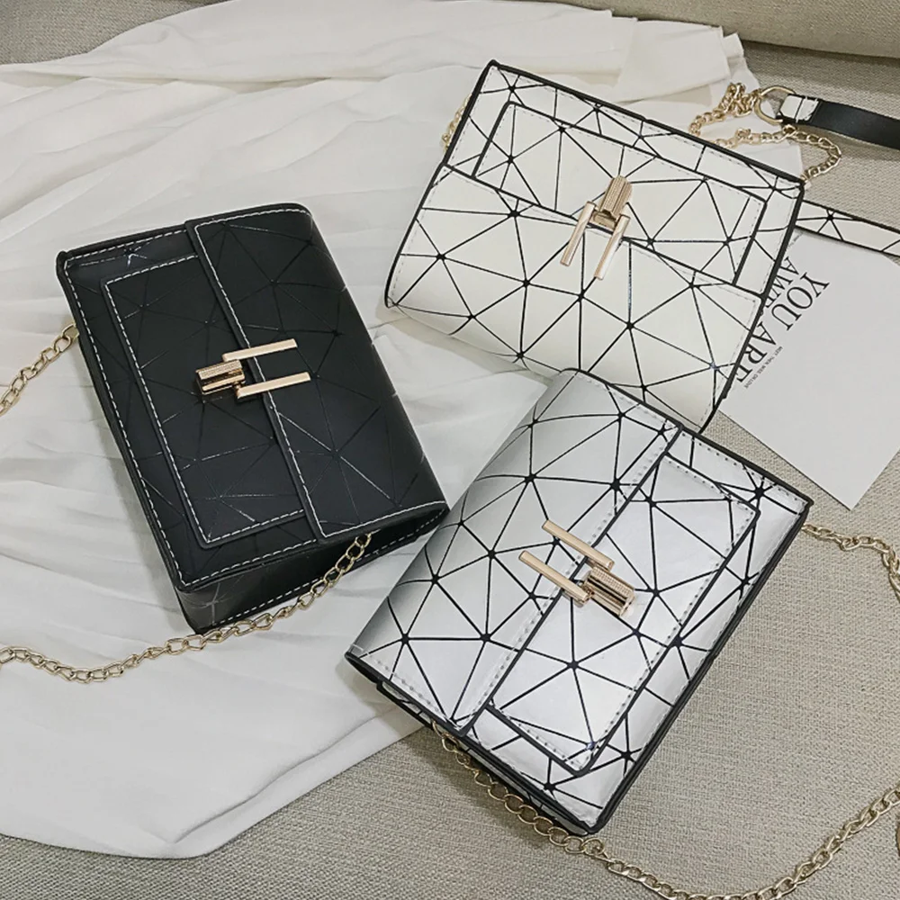 

Women Shoulder Bags Messenger Bag Handbag Chain 2020 Summer New Korean Version Crack Printing Wild Lock Crossbody Tote Bag