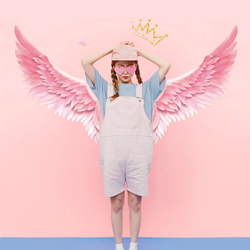 

1PC Large Pink Swing Feather Wall Stickers Art Design Decal For Girls Living Room Kid Room Gift Home Decoration