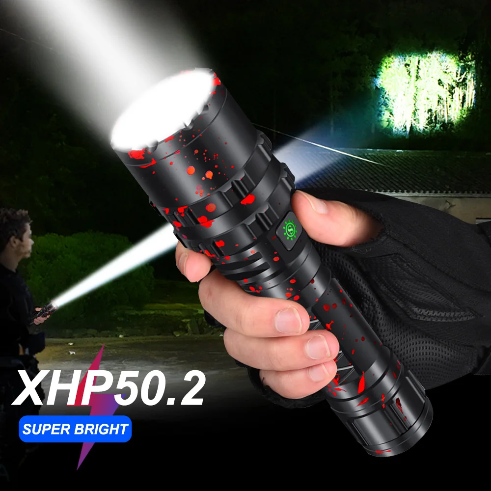 Профессиональный самый мощный Xhp50.2 светодиодный фонарик USB Перезаряжаемые