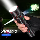 Профессиональный самый мощный светодиодный фонарик Xhp50.2, USB, перезаряжаемый водонепроницаемый тактический фонарик, кемпинг, охота, использование батареи 18650