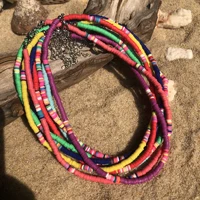 beach bohemian girl 4mm soft pottery chain necklace chokers